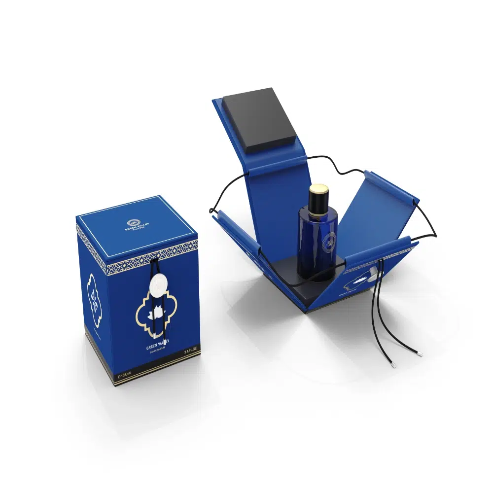 Blue Drawstring Perfume Box