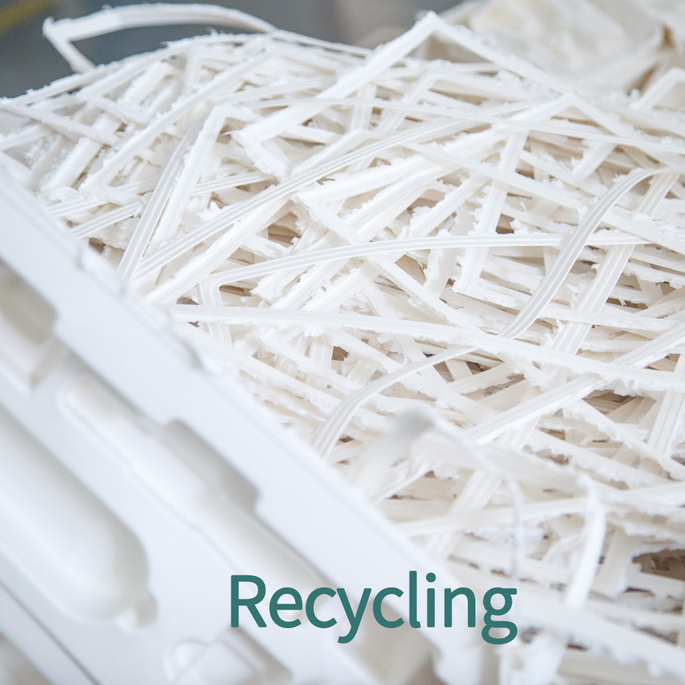 Step 6: Recycling - Scraps are recycled into new production