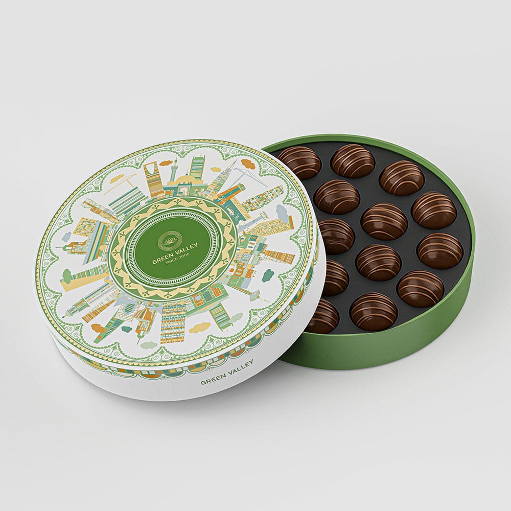 Chocolate Dates Round Gift Box
