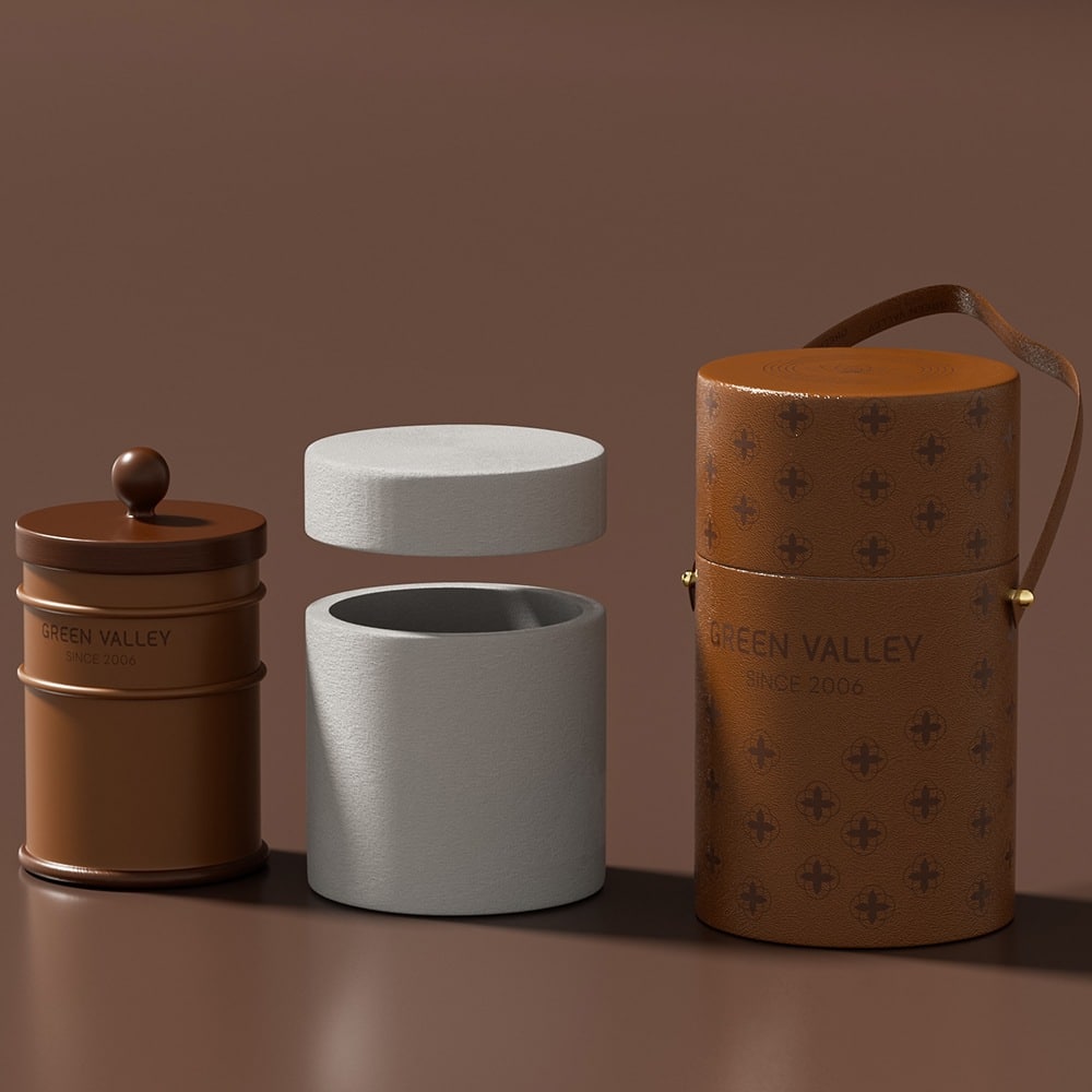 Leather Round Tube Box