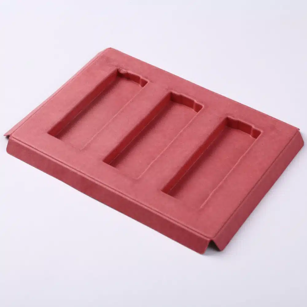 Red Molded Pulp Cosmetic Tray