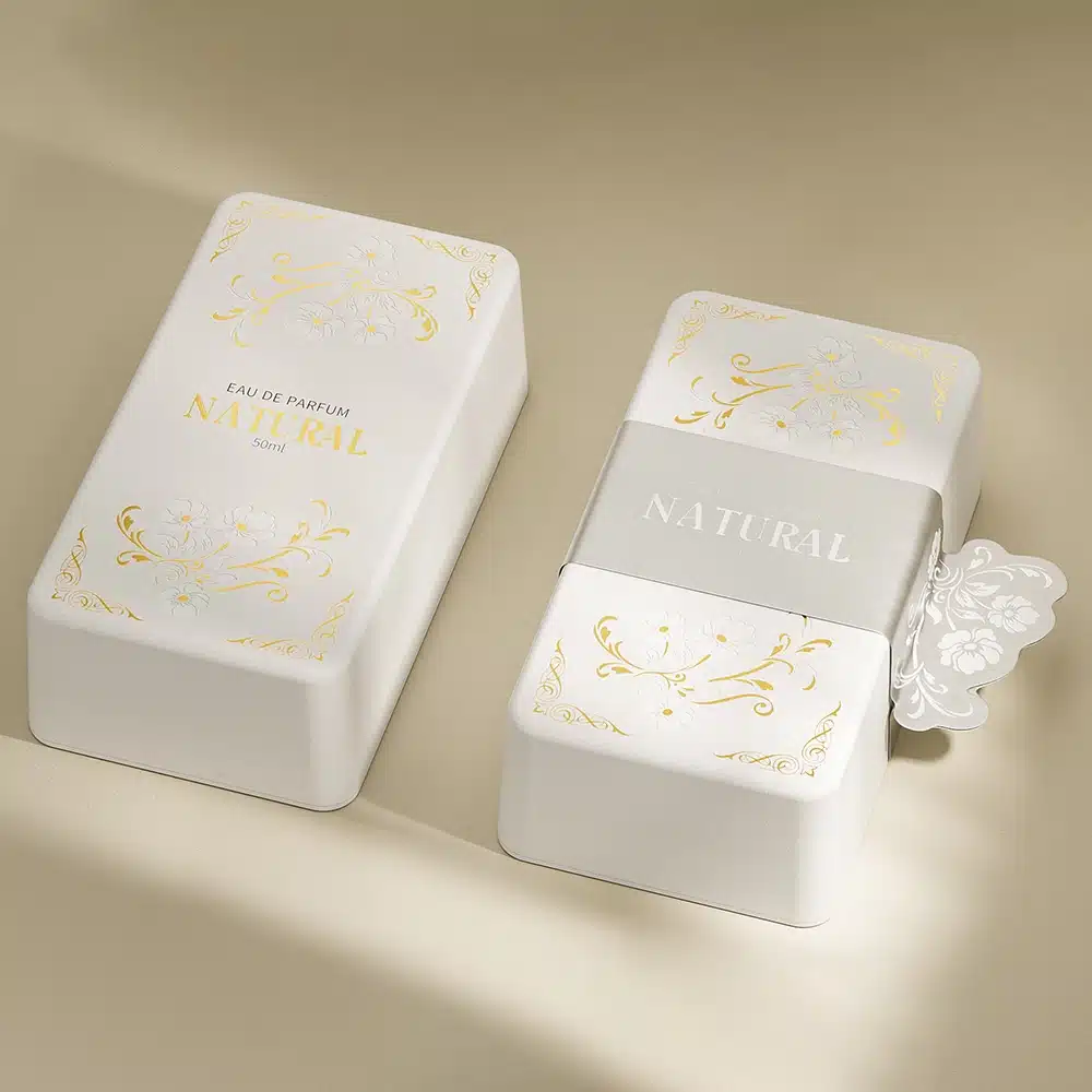 Gold Foil Floral Perfume Box