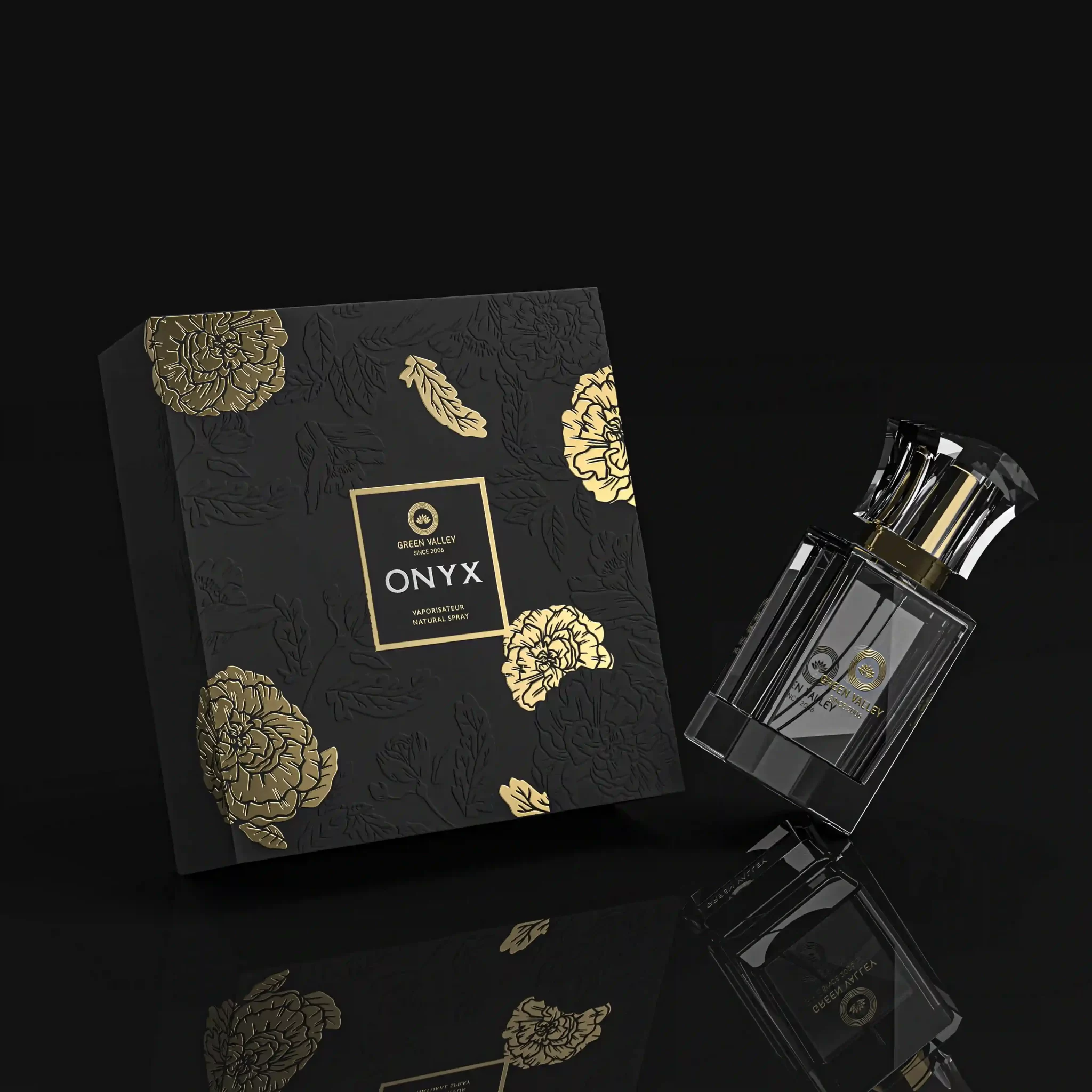 Black Gold Foil Perfume Box