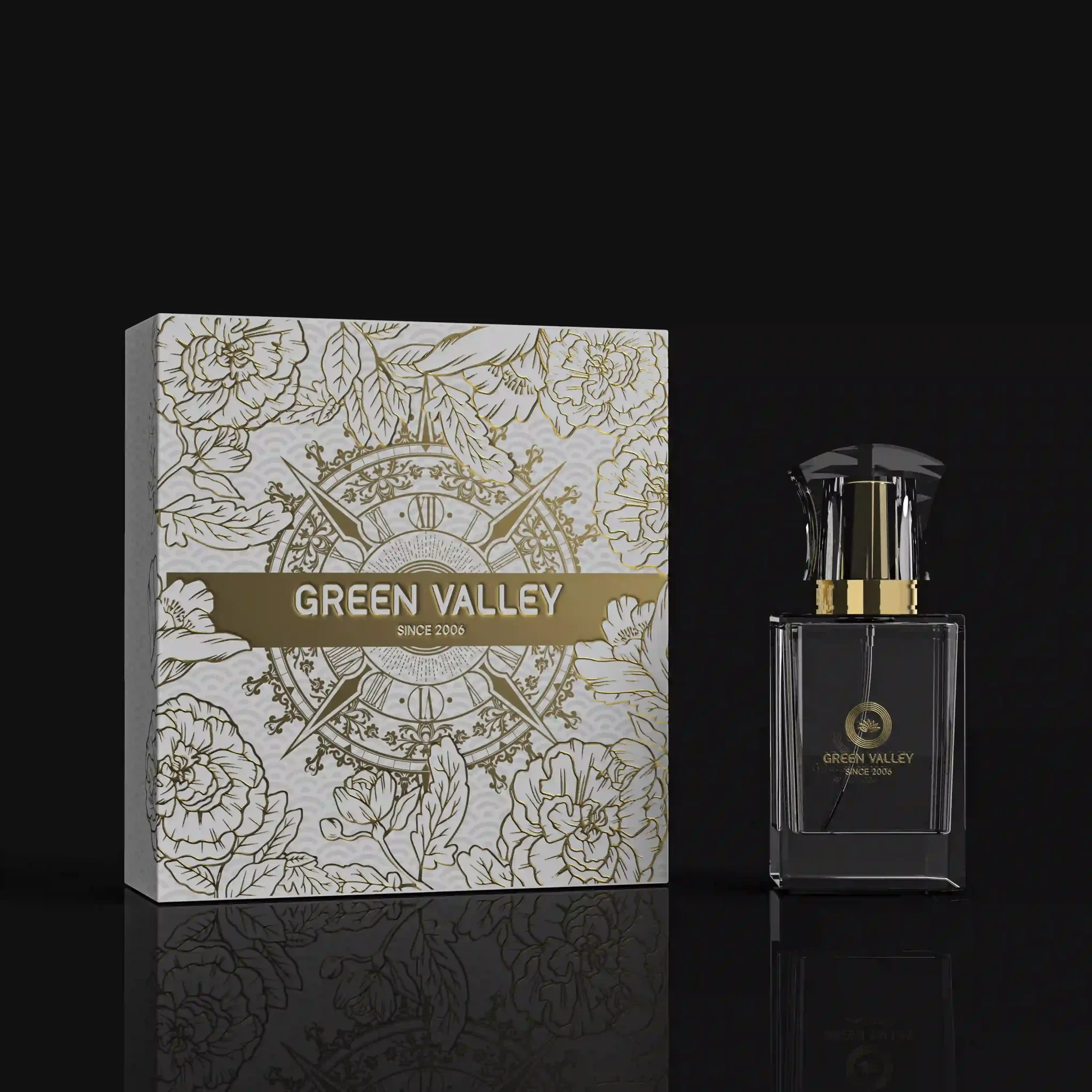 White Golden Perfume Packaging