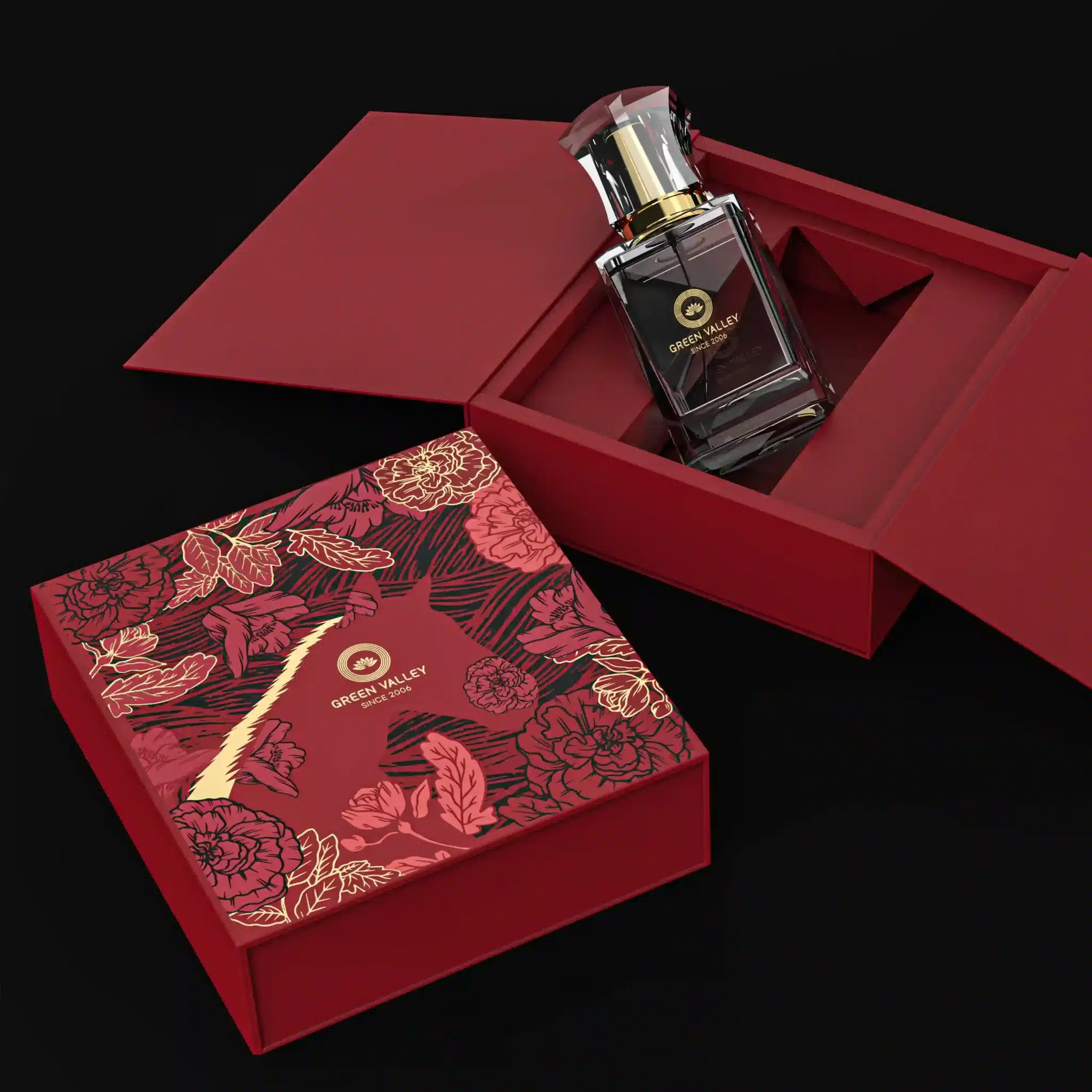 Red Horse Gold Foil Perfume Box