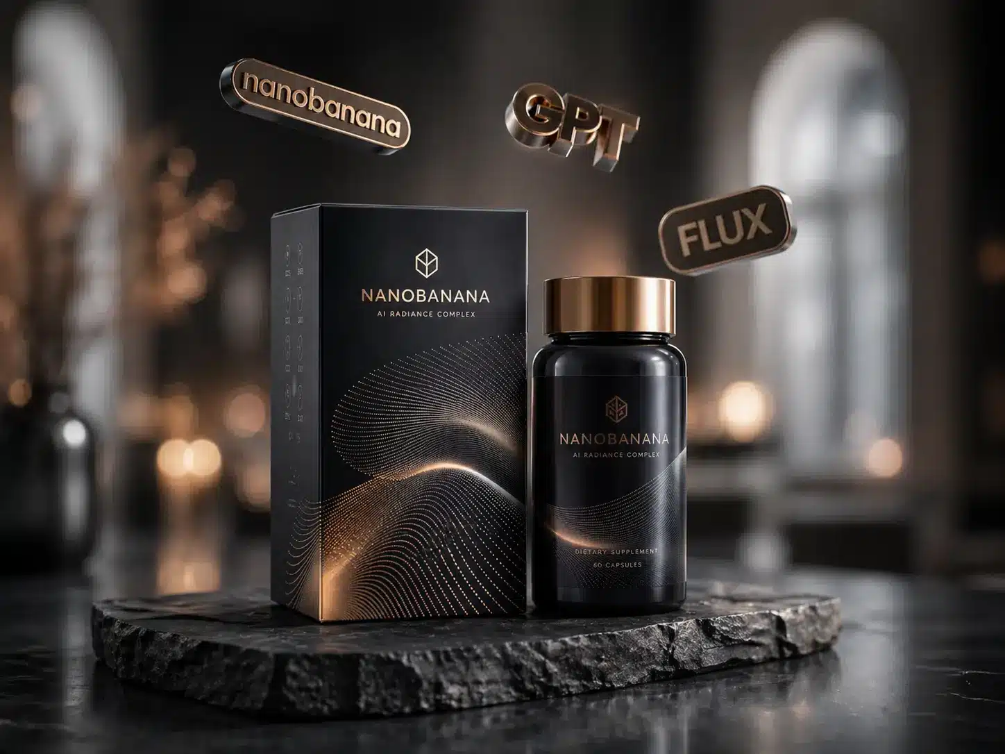 AI-designed premium packaging concept created for early market feedback and packaging direction testing