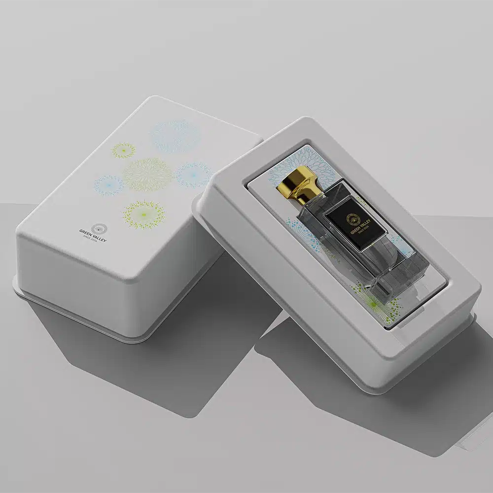 Blue Green Dandelion Print Perfume Box