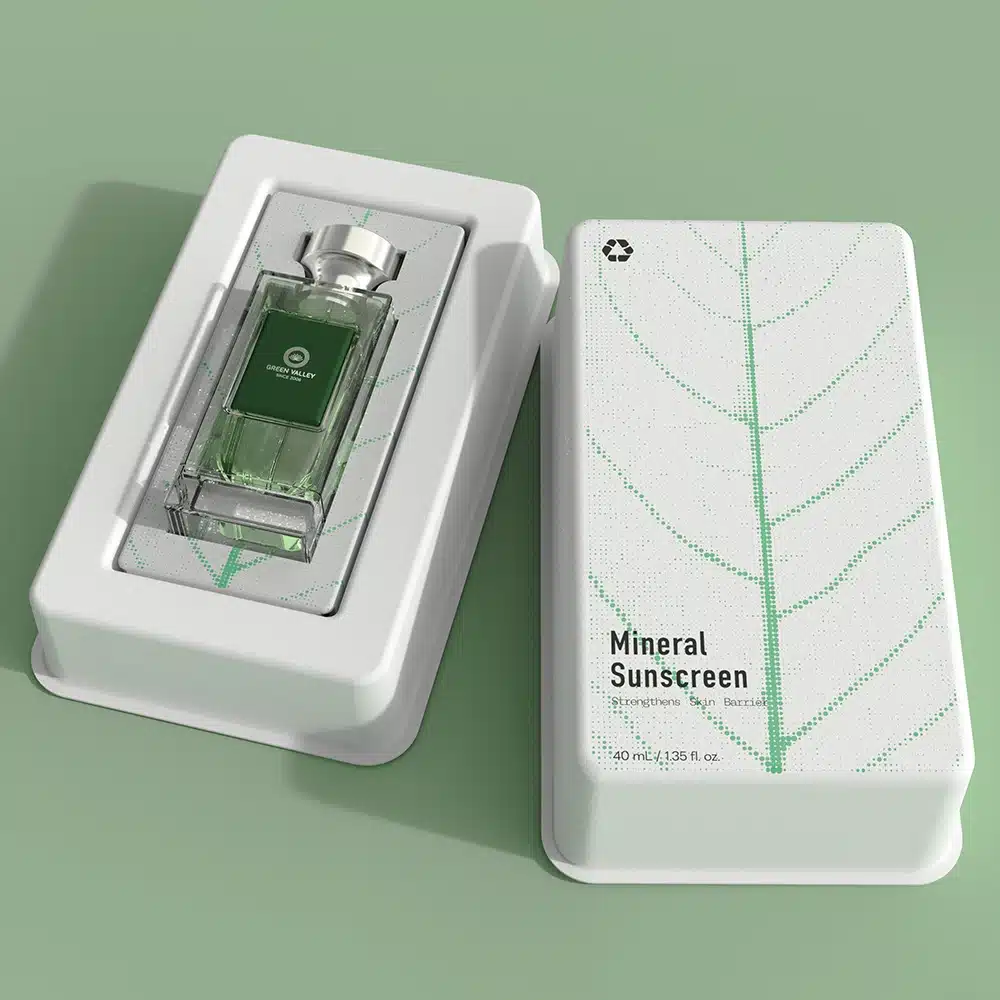 Green Leaf Vein Stock Mold Perfume Box