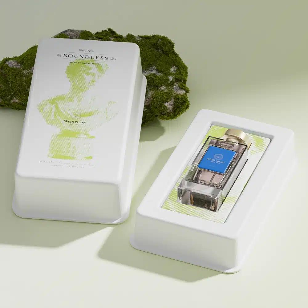 Green Roman Statue Print Perfume Box