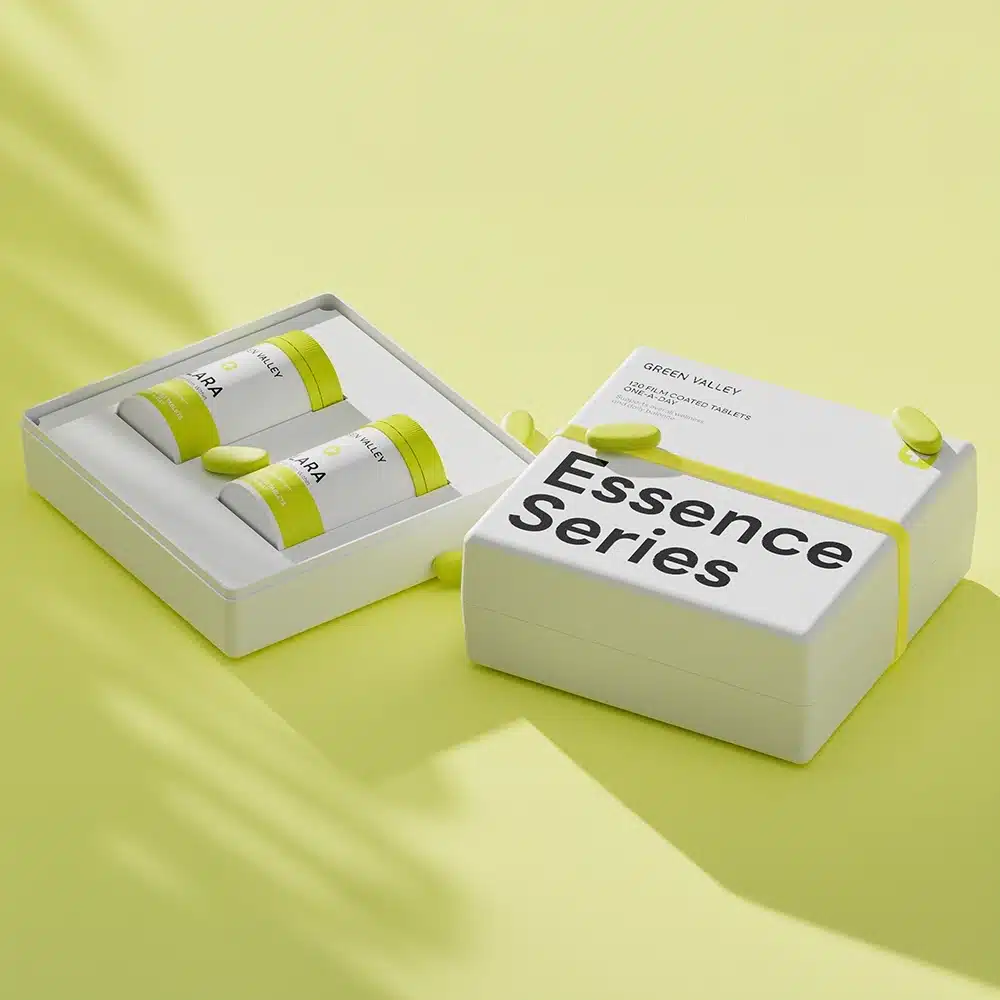 Yellow Accent Luxury Eco Friendly Supplement Packaging Factory