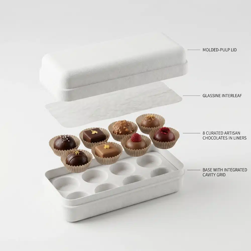 Lid Base Biodegradable Chocolate Packaging
