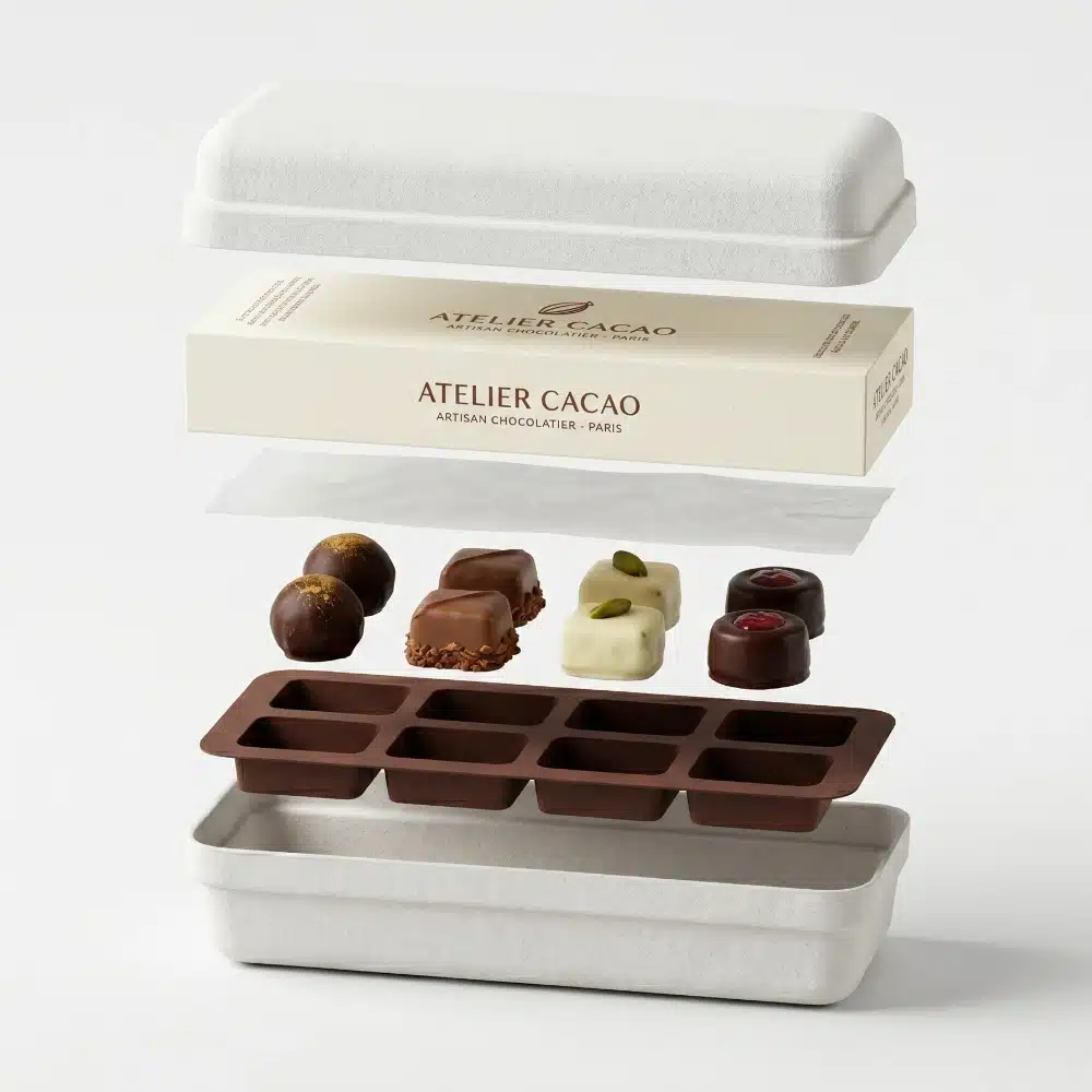 Lid Base Biodegradable Chocolate Packaging