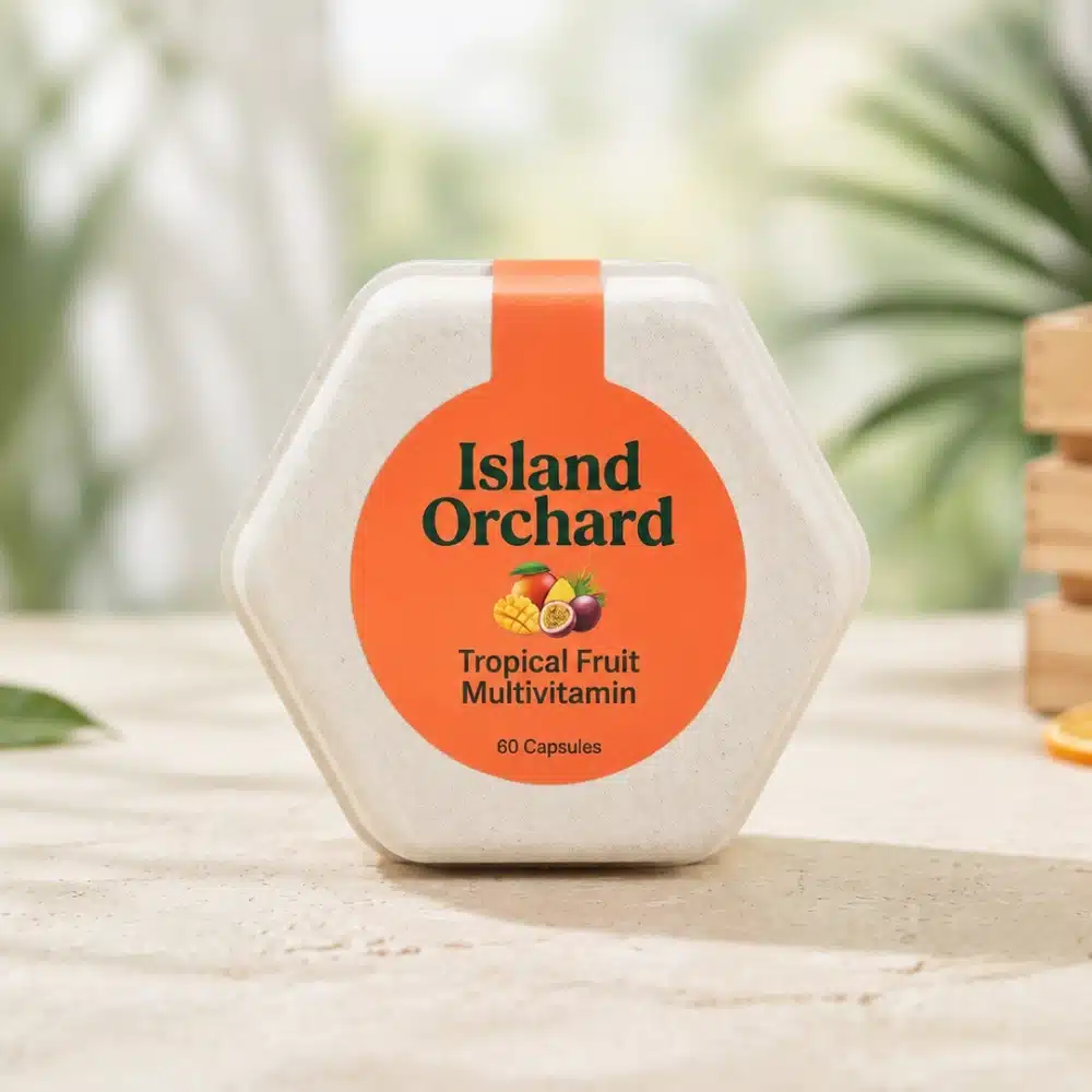 Hexagonal Scalloped Liner Molded Pulp Supplement Box