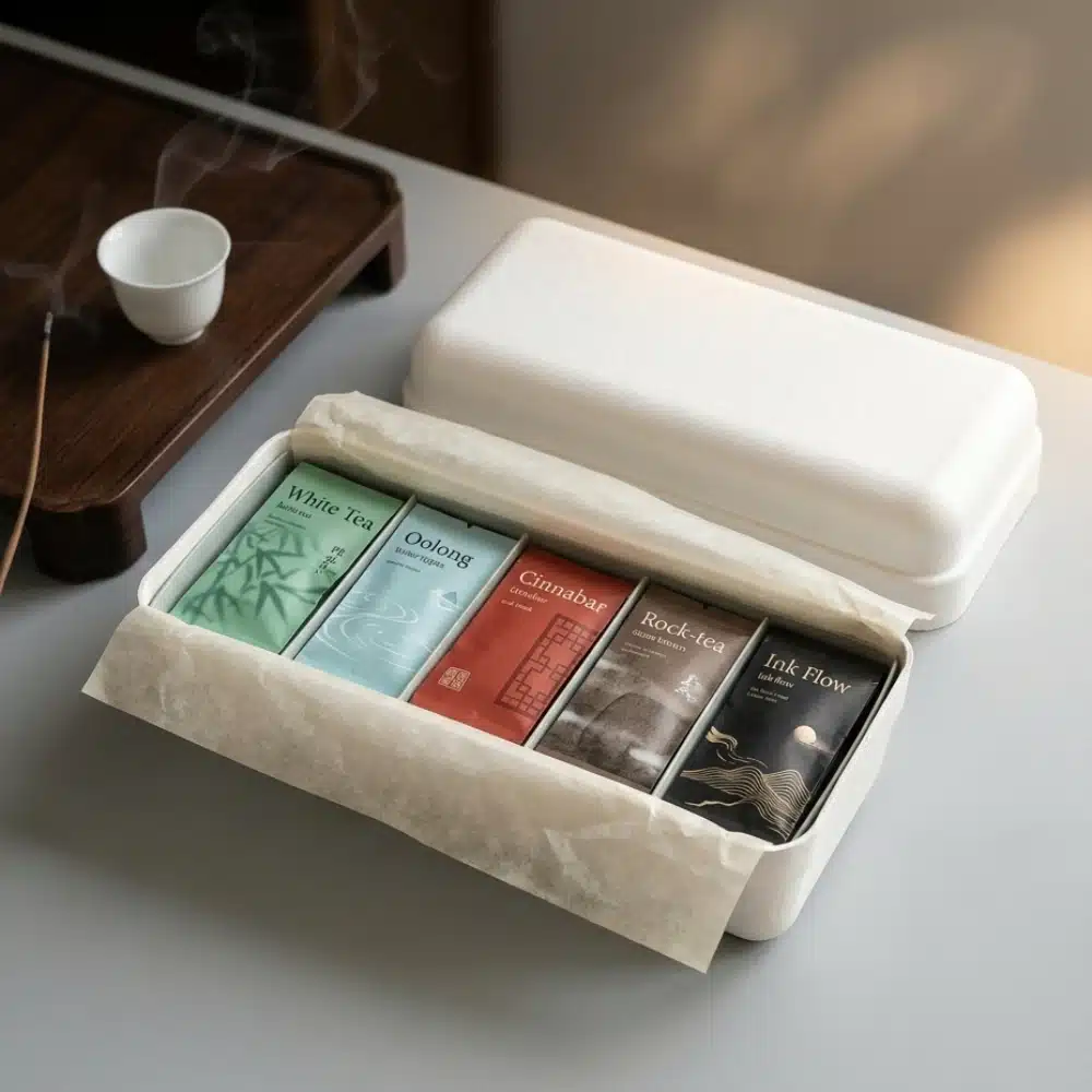 Custom 5 Pack Molded Pulp Tea Box