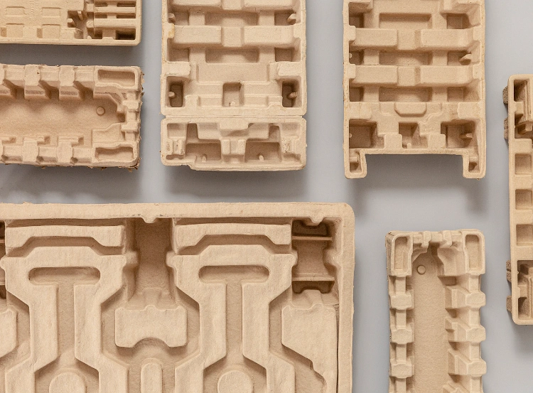Molded pulp trays material