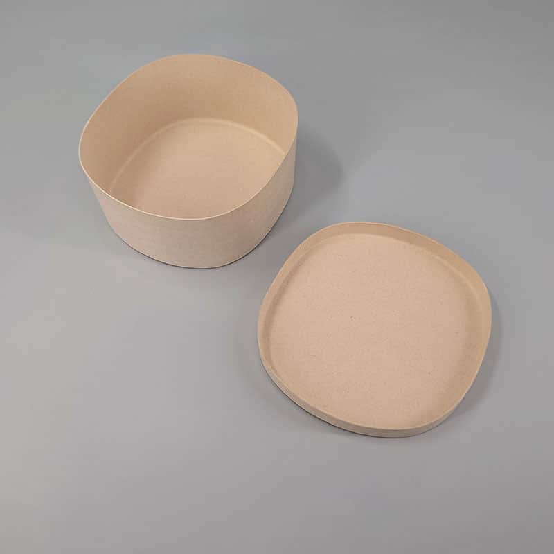 Empty Round Pulp Sugarcane Packaging