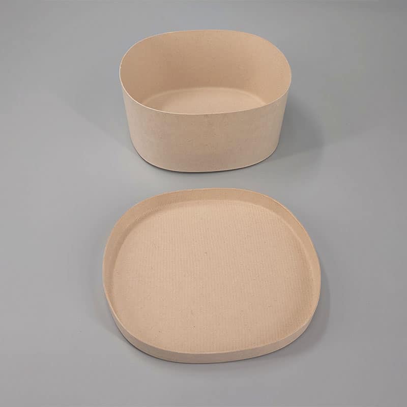 Empty Round Pulp Sugarcane Packaging