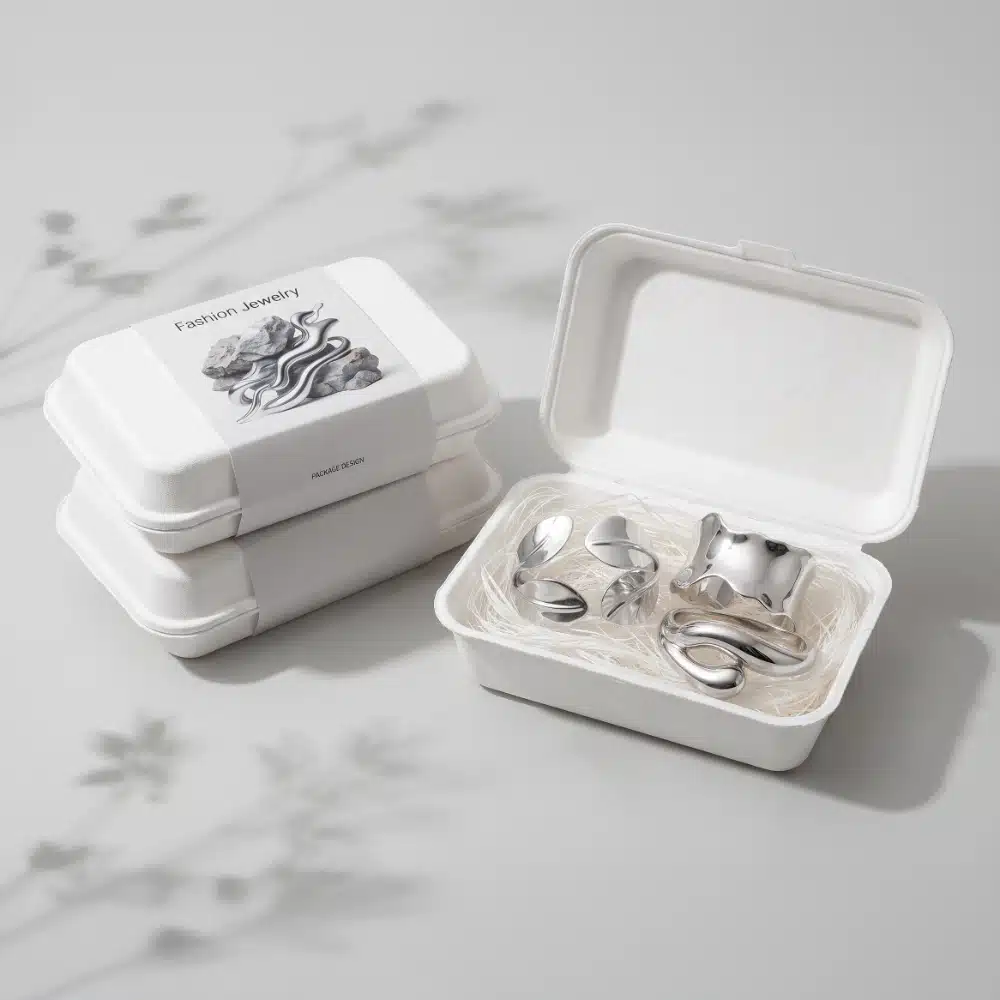 Wholesale Clamshell Molded Pulp Jewelry Box