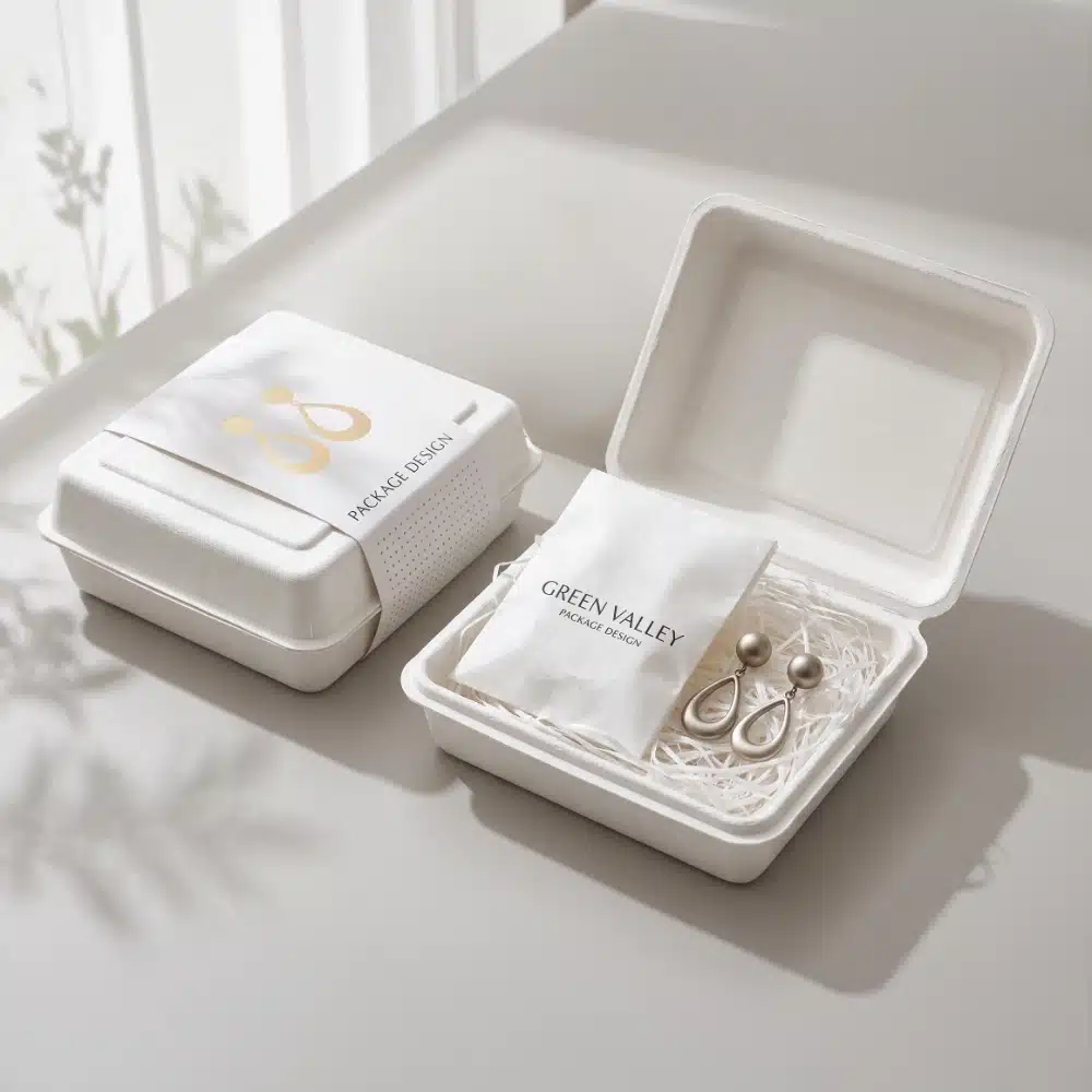 Square Clamshell Molded Pulp Ring Box Wholesale