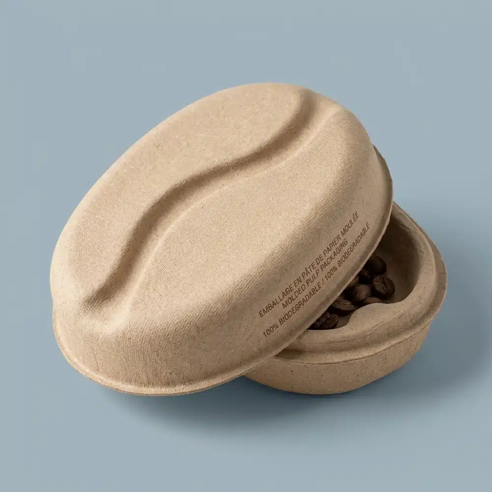 Coffee Bean Shape Molded Pulp Coffee Packaging