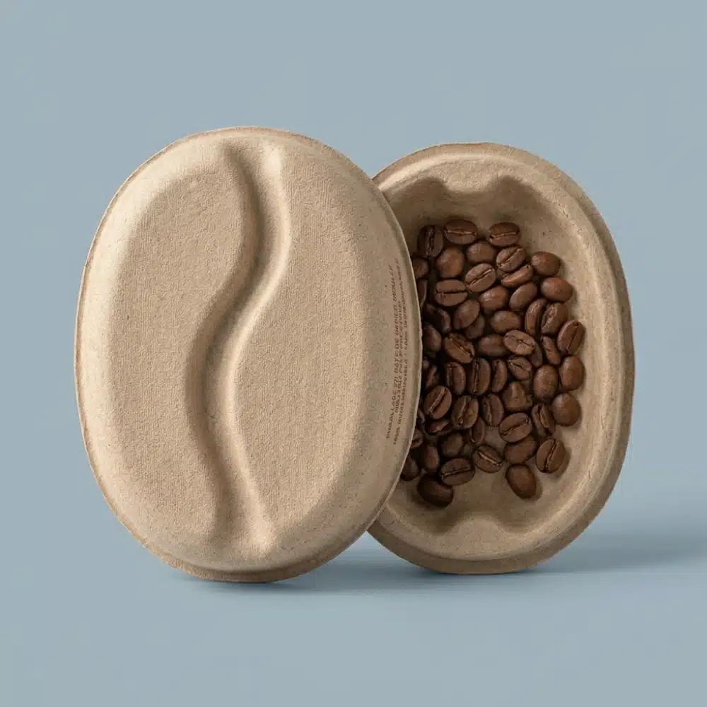 Coffee Bean Shape Molded Pulp Coffee Packaging