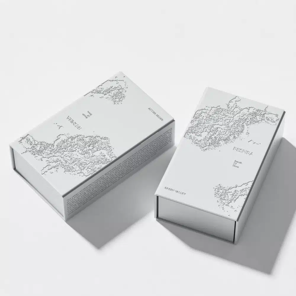 Embossed Grey Magnetic Perfume Box