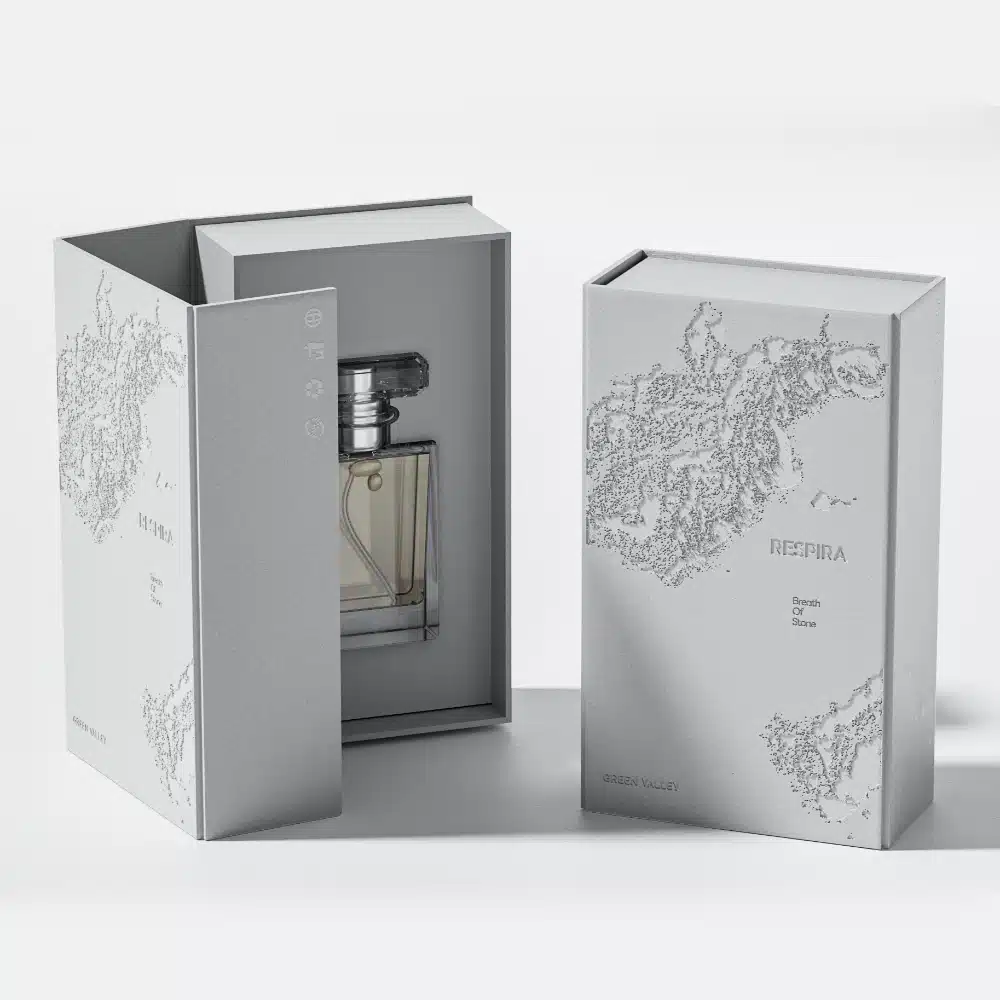 Embossed Grey Magnetic Perfume Box
