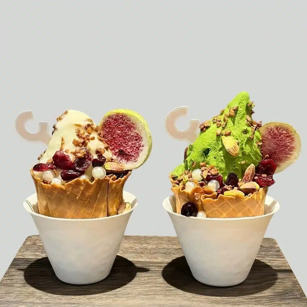 Hammered Texture Molded Pulp Ice Cream Cup