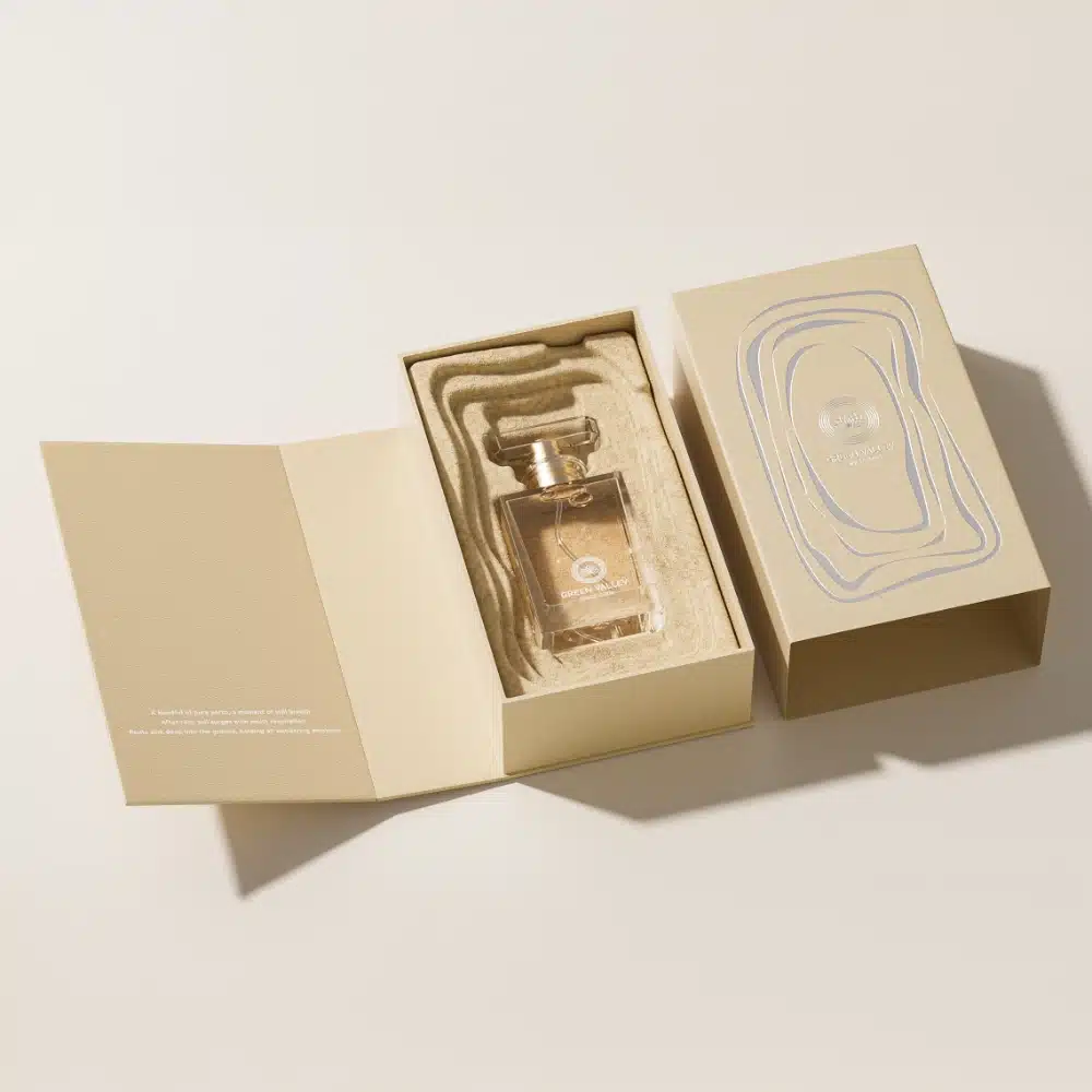 Khaki Silver Magnetic Perfume Box