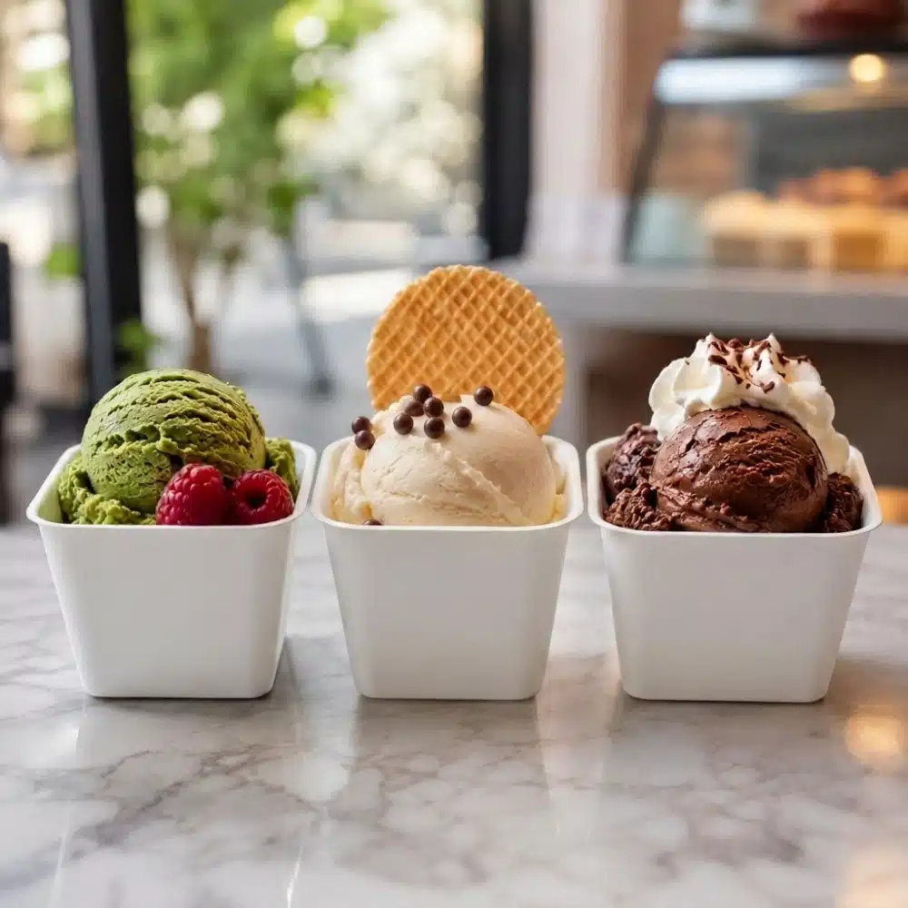 Disposable Square Molded Pulp Ice Cream Cup