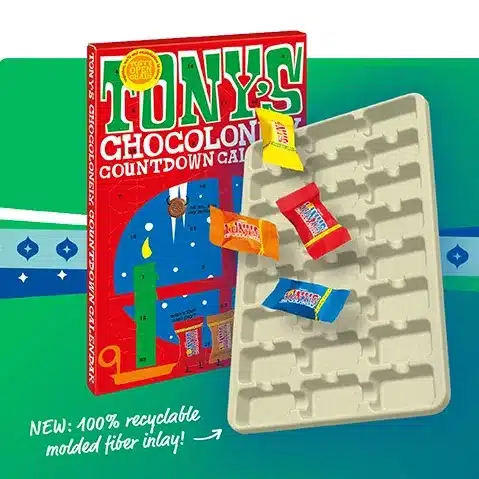 Tony's Chocolonely Molded Fiber Advent Calendar