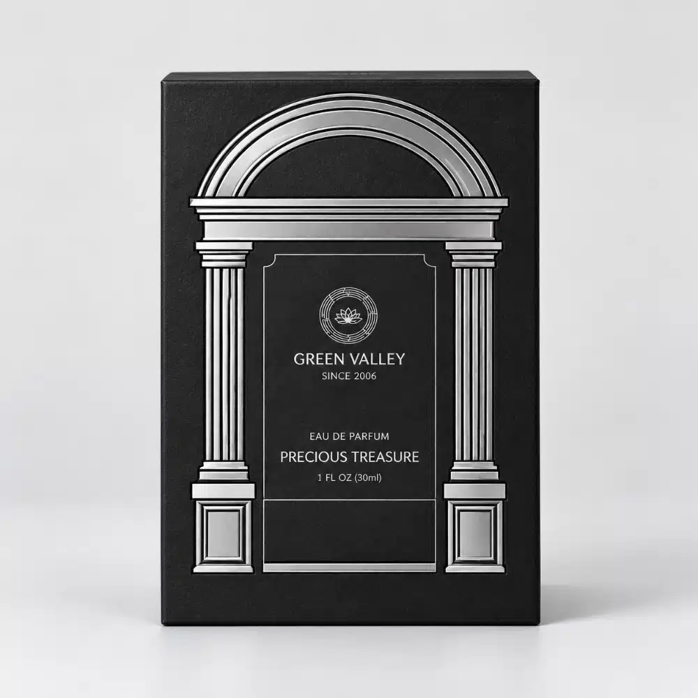 Black Roman Column Luxury Perfume Packaging