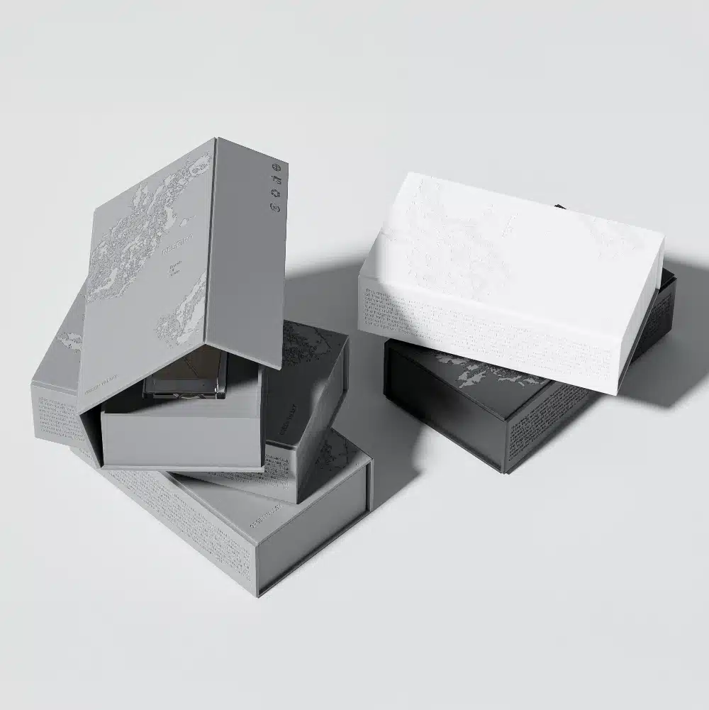 Embossed Grey Magnetic Perfume Box