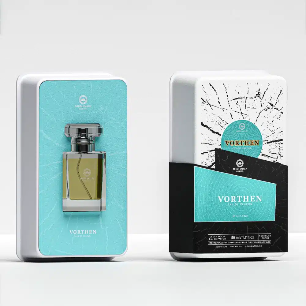 Coffret à parfum durable de luxe bleu sarcelle et noir